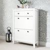 Shoe Cabinet Storage Wooden White Grey