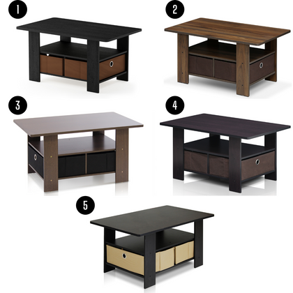 Furinno Andrey Coffee Table with Bin Drawer Living Room Furniture with Storage