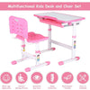 Ergonomic Kids Study Desk and Chair Set Childrens Study Room Height