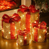 4pcs LED Light Up Christmas Gift Boxes Festival Party Decorative Parcel Present