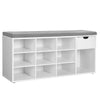 Shoe Bench, Shoe Shelf，Storage Bench with Drawer and Compartments, LHS24WT