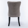 Set of 2 Velvet Dining Chairs High Back Wooden Legs for Home Dining Room Kitchen