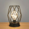 LED BedSide Table Lamp Desk Lights Retro Lamps Bed Light Black Geometric Timer