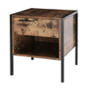 Industrial Bedside Table Rustic Wood Nightstand Lamp Table Side End Coffee Table