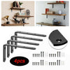 4x Black Wall Mounted L Shaped Angle Shelf Brackets Heavy Duty Corner Support UK