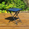 Folding Side Table Glass Top Small Side Stool Drink Coffee Garden Home Furniture