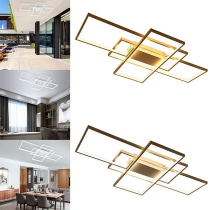 Modern Chandelier Lamp Rectangle LED Ceiling Light Living Room Bedroom Lighting