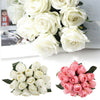 18 Heads Silk Rose Artificial Fake Flowers Bouquet Wedding Home Party Decor UK