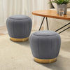Stool Chair Pumpkin Footstool Pouffe Velvet Table Seat Sofa Large Footrest Grey