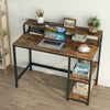 Tribesigns Computer PC Desk Industrial Writing Desk Table with Shelves and Hutch