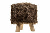 LUXURY WOODEN FOOTSTOOL OTTOMAN POUFFE STOOL FOOT REST PADDED SEAT BEDROOM ROUND