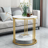 Elegant Marble Coffee Table Circle Side Table fr Bedroom Living Room Office Home