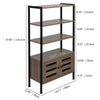 Bookshelf Storage Cabinet Bookcase w/ Shelves & Cupboard Living Room Bedroom