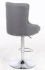 Set of 2 Grey Linen Button Detail Premium Monteray swivel Bar Stools (GREY)