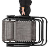 Grey 2 Sets Zero Gravity Folding Lounge Beach Chairs Tray Outdoor Recliner