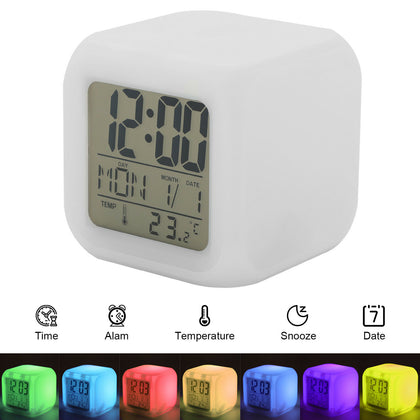 Alarm clock LED Change Color Night Light for Kids Bedroom Electronic Alarm clock