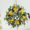 LED Easter Wreath 40cm Flowers Leaves Easter Egg Garland Festival Spring Decor