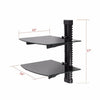2 Wall Mount Shelf Floating Black Glass Bracket For Xbox PS4 Sky TV DVD Shelves