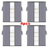 4x Underbed Clothes Grey Storage Bags Ziped Organizer Wardrobe Cube Closet Boxes