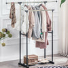 Metal Clothes Double Rail Rolling Heavy Duty Garment Hanging Rack Shelf Display