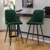 Pair of Velvet Padded Breakfast Bar Stools Counter Pub Bar High Chair Barstool