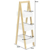 WHITE & BAMBOO 3 TIER LADDER BATHROOM TIDY STORAGE CADDY UNIT/ORGANISER