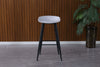 2x Light Grey Barstools Plastic Seat and Black Metal Legs Home Kitchen Bar