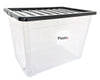 Quality Plastic Storage Boxes Clear Box With Black Lids Home Office Stackable UK