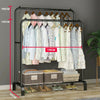 Heavy Metal Double Clothes Rail Hanging Rack Garment Display Stand Storage Shelf