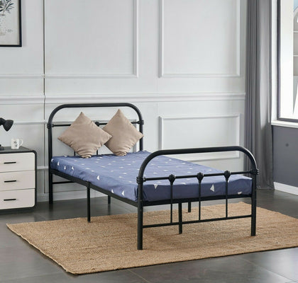 ZOONFA 3FT Single Metal Bed Frame Mattress Bedroom Vintage Industrial Scaffold