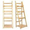 4 Tier Ladder Wall Shelf Bookcase Shelving Unit Wood Storage/Displa