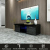 Black Modern TV Unit Cabinet Stand High Gloss Doors 160cm with LED Lights Drawer