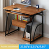 Wood Computer Desk Study PC Writing Table Drawer Workstation Shelf Home Office (Ancient Sandalwood)