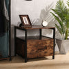 Bedroom Night Stand Bedside Cabinet Rustic Wooden 1 Drawer With Shelf Side Table