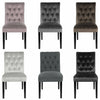 2X High Back Velvet Fabric Buttoned Back Dining Chairs Soft Side Chair Wood Legs
