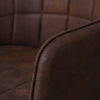 2 Pcs Brown/Grey Armchairs Dining Chairs Faux Leather Padded Dining Room Vintage