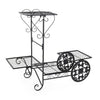 4 Tier Garden Plant Flower Pot Succulent Stand Rack Metal Holder Shelf Black