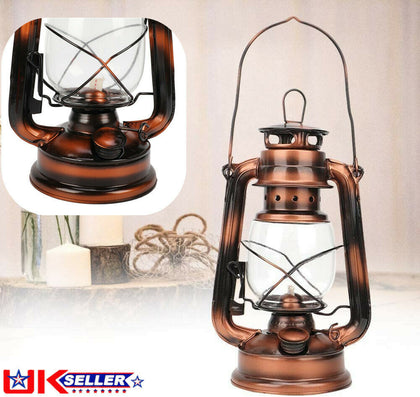 Vintage Oil Lantern Kerosene Paraffin Hurricane Lamp Bronze Camping Light UK