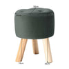 Luxury Padded Wooden Footstool Ottoman Square/Round Pouffe Stool Wood 4 Legs UK