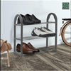 3 Tier SHOE RACK Stand Storage Organiser Compact SPACE SAVE Shelf Grey