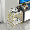 Large Marble Topped Nest Side Table Vintage Geometry Coffee End Table Lamp Stand