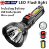 LED Flashlight USB Rechargeable Tactical Light Super Bright Lamp for Camping