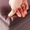 Folding Foldable Ottoman Storage Box Toys Box Leather Bench Seat with Line Brown
