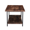 2-Tier Wooden Coffee Table Retro Industrial Style Side Desk Living Room Shelf UK
