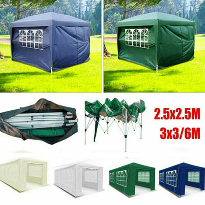 3x3m 3x6m Pop Up Gazebo Waterproof Garden Marquee Tent Canopy Heavy Duty W/Sides