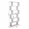 S-Shape Bookshelf White Wooden Office Divider Display Shelves Storage Furniture