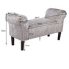 Bed End Bench Crushed Velvet Armed Chaise Lounge Sofa Padded Window Seat