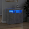 Sideboard Console Table Cabinet Cupboard RGB LED Lights Shelves Concrete Grey