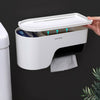 Wall Mounted Bathroom Paper Holder Roll Tissue Plastic Box Toilet Storage Stand