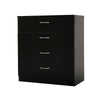 Modern Chest of Drawers 4 Drawer Cabinet Anti-Bowing Support Nightstand BLACK